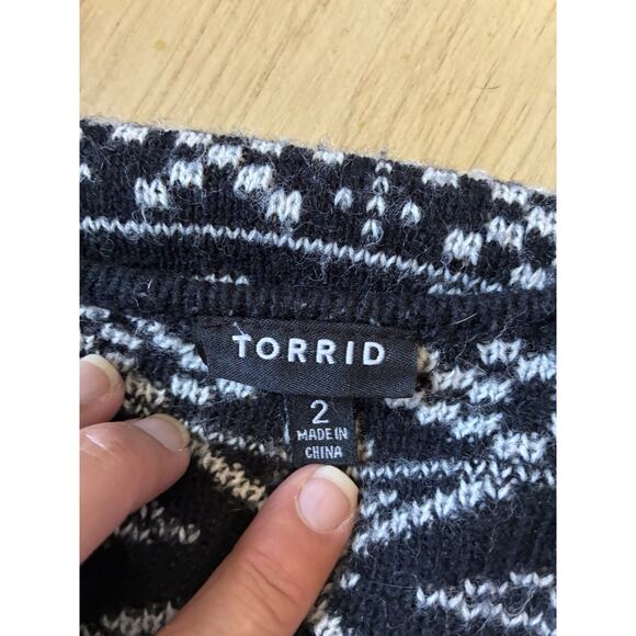 TORRID Skull Fair Isle Cardigan Sweater Goth Whimsigoth Xmas Cozy Comfy Sz 2 - L - Picture 3 of 16